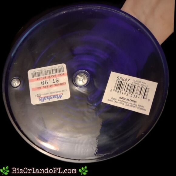 VINTAGE: Cobalt Blue Glass Base & Silver Metal Paper Towel Holder **RARE FIND** - Picture 7 of 9